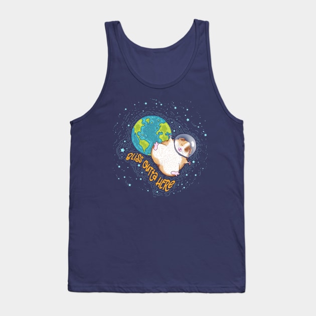 Cosmic Space Guinea Pig Bliss Outta Here Tank Top by Jitterfly